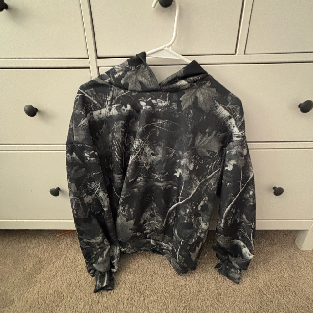 Black and Gray Camouflage Hoodie